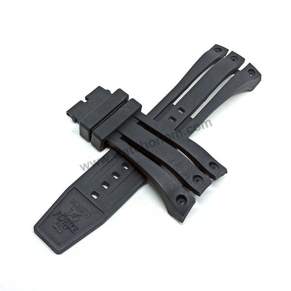 Fits/For Invicta I-Force 10069 , 10070 - Black Rubber Replacement Watch Band Strap Belt