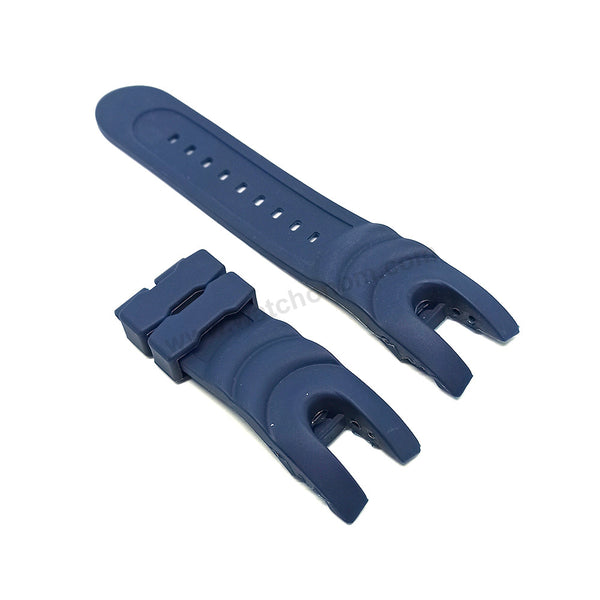 Fits/For Invicta Reserve Venom 1405 , 6111 , 6113 , 11851 , 11853 , 11855 - Navy Blue Rubber Replacement Watch Band Strap Belt