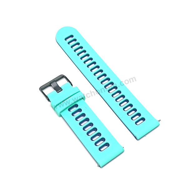 Fits/For Emporio Armani AR1949 Luigi - 22mm Turquoise on Ocean Blue Rubber Silicone Replacement Watch Band Strap Belt