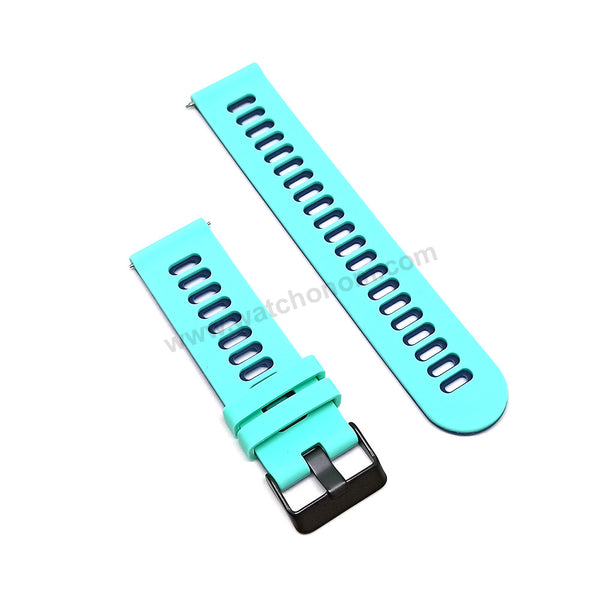 Fits/For Emporio Armani AR1949 Luigi - 22mm Turquoise on Ocean Blue Rubber Silicone Replacement Watch Band Strap Belt