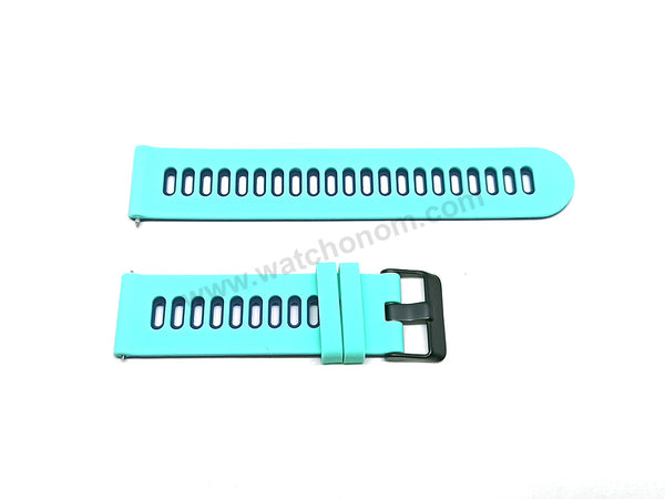 Fits/For Emporio Armani AR1949 Luigi - 22mm Turquoise on Ocean Blue Rubber Silicone Replacement Watch Band Strap Belt