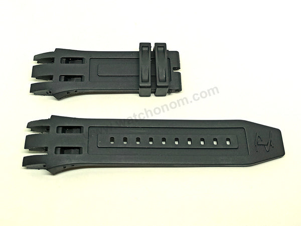 Fits/For Invicta Reserve 0902 , 0903 , 0905 , 0908 - Black Rubber Replacement Watch Band Strap Belt