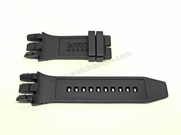 Fits/For Invicta Reserve 0902 , 0903 , 0905 , 0908 - Black Rubber Replacement Watch Band Strap Belt