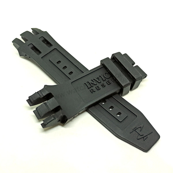 Fits/For Invicta Reserve 0902 , 0903 , 0905 , 0908 - Black Rubber Replacement Watch Band Strap Belt