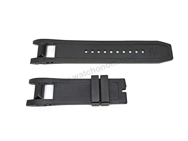 Fits/For Invicta Excursion 46485 , 46486 , 18202 , 80613 - Black Rubber Replacement Watch Band Strap Belt