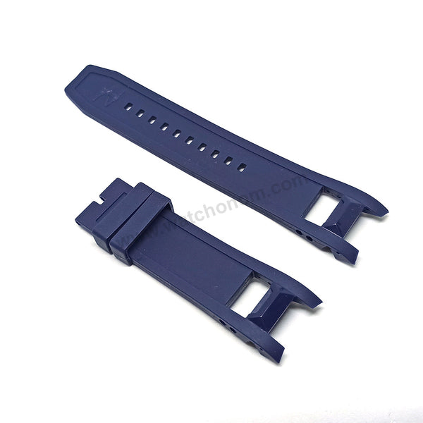 Fits/For Invicta Excursion 6253 , 6254 , 6263 , 6266 , 18689 , 18692 - Navy Blue Rubber Replacement Watch Band Strap Belt