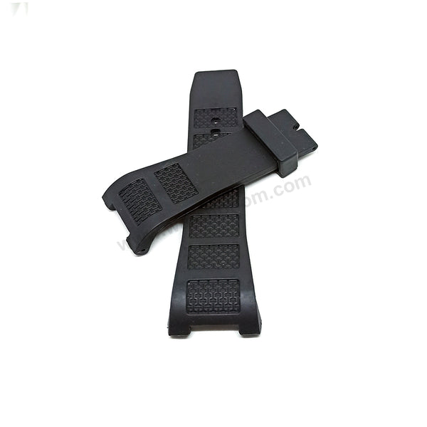 Compatible for IWC Ingenieur IW323401 , IW323601 , IW323602 , IW323603 , IW323608 - 30mm Black Rubber Curved Replacement Watch Band Strap