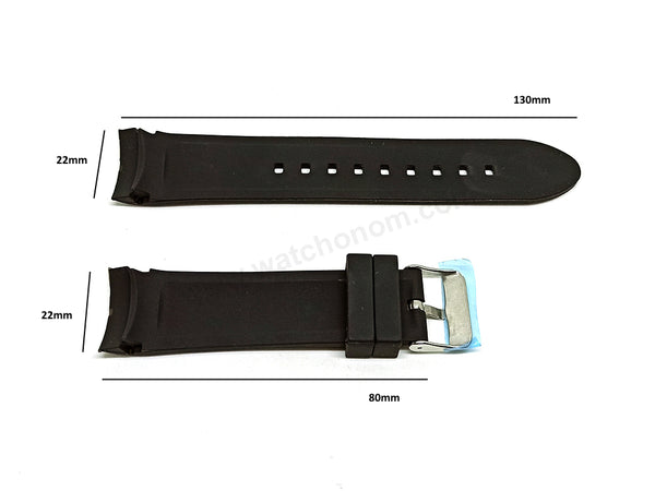 Fits/For Lorus RH992CX9 , RH994CX9 , RH995CX9 , PC32-X044 -Black Silicone Replacement Watch Band Strap Belt
