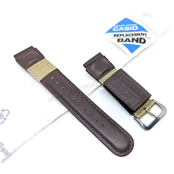 Original Casio Protrek PRT-40BJ , PRT-50BJ Watch Band Strap Belt 20mm Brown Leather Belt NOS
