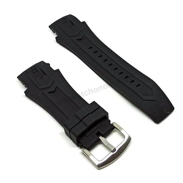 Fits/For Invicta Excursion Sport 12688 , 12689 , 12690 , 12691 , 12692 , 12695 , 12696 - Black Rubber Watch Strap Band Belt
