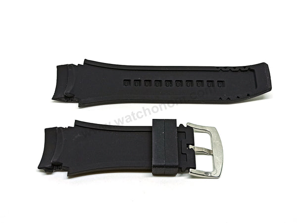 Fits/For Invicta Excursion Sport 12688 , 12689 , 12690 , 12691 , 12692 , 12695 , 12696 - Black Rubber Watch Strap Band Belt