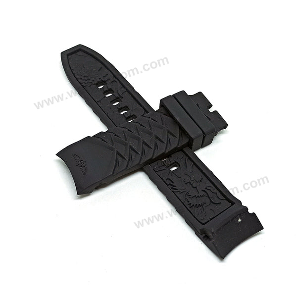 Fits/For Invicta S1 Rally Yakuza - 25mm Black Rubber Replacement Watch Strap Band Belt