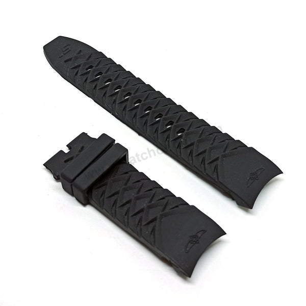 Fits/For Invicta S1 Rally Yakuza - 25mm Black Rubber Replacement Watch Strap Band Belt