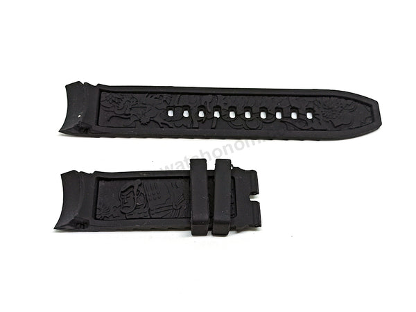 Fits/For Invicta S1 Rally Yakuza - 25mm Black Rubber Replacement Watch Strap Band Belt
