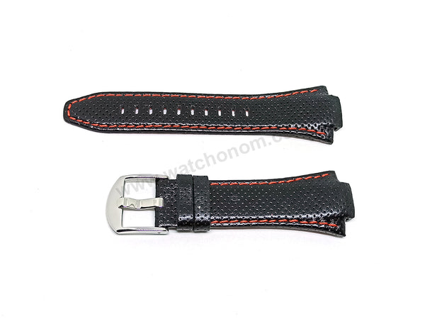 Replacement for Seiko Sportura Z15 - 15mm Black Genuine Leather High Quality Watch Band Strap Belt