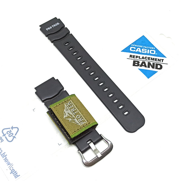 Original Casio Protrek Japan Watch Band Strap Belt 20mm Black Rubber Belt NOS Vintage
