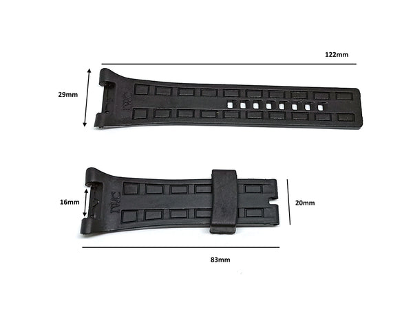 Fits/for IWC wristwatches - 29mm Black Rubber Curved Replacement Watch Band Strap Belt