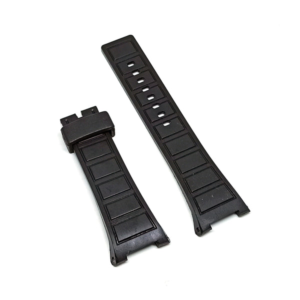 Fits/for IWC wristwatches - 29mm Black Rubber Curved Replacement Watch Band Strap Belt