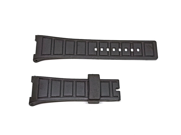 Fits/for IWC wristwatches - 29mm Black Rubber Curved Replacement Watch Band Strap Belt