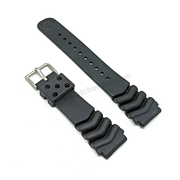 Fits/For Seiko 5 4R36-00B0 - SRP170K1 , SARZ012 - Z22 Replacement Black Rubber Watch Band Strap Belt