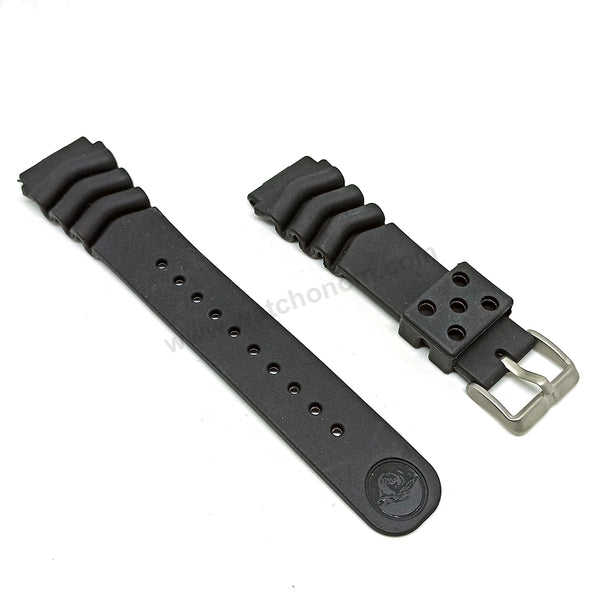 Fits/For Seiko 5 4R36-00B0 - SRP170K1 , SARZ012 - Z22 Replacement Black Rubber Watch Band Strap Belt