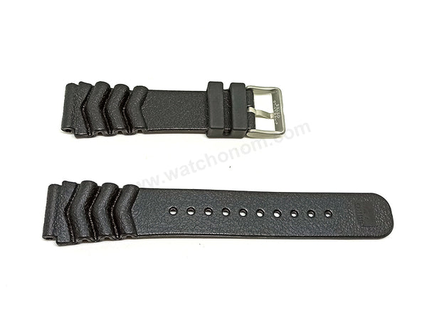 Fits/For Seiko 5 4R36-00B0 - SRP170K1 , SARZ012 - Z22 Replacement Black Rubber Watch Band Strap Belt