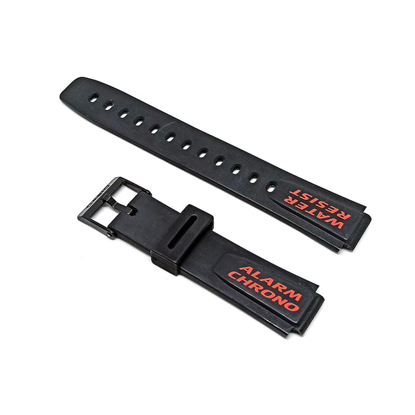 Genuine Casio W-723 for 14mm Black Rubber Replacement Authentic Red Graphics Watch Band Strap Belt