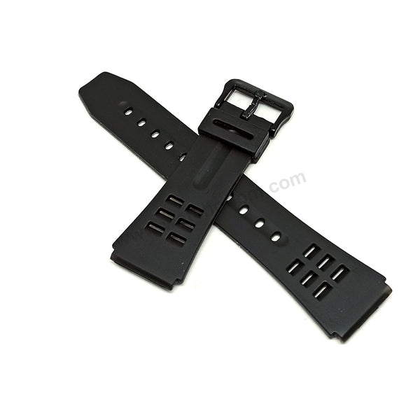 Fits/For Casio DBC-63 Dinozone and Micro Cosmos- 22mm Black Rubber Silicone Watch Band / Strap Belt