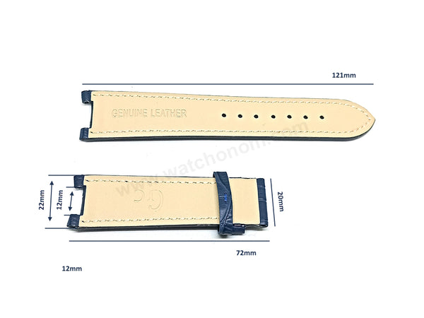 Fits/For Guess Collection GC - Sport Chic SE-1 - 43004G1 , I43004G1 - Replacement Navy Blue Leather Watch Band Belt Strap