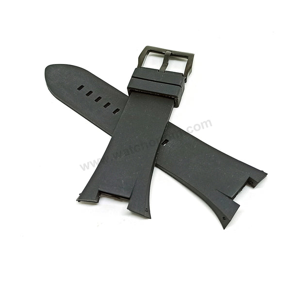 Armani Exchange AX1182 , AX1183 , AX1184 , AX1197 - Fits with 31mm Black Rubber Silicone Replacement Watch Band Strap
