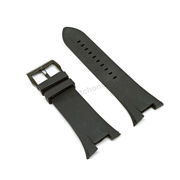 Armani Exchange AX1182 , AX1183 , AX1184 , AX1197 - Fits with 31mm Black Rubber Silicone Replacement Watch Band Strap