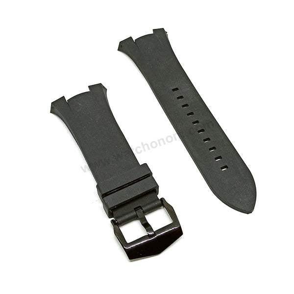 Armani Exchange AX1182 , AX1183 , AX1184 , AX1197 - Fits with 31mm Black Rubber Silicone Replacement Watch Band Strap