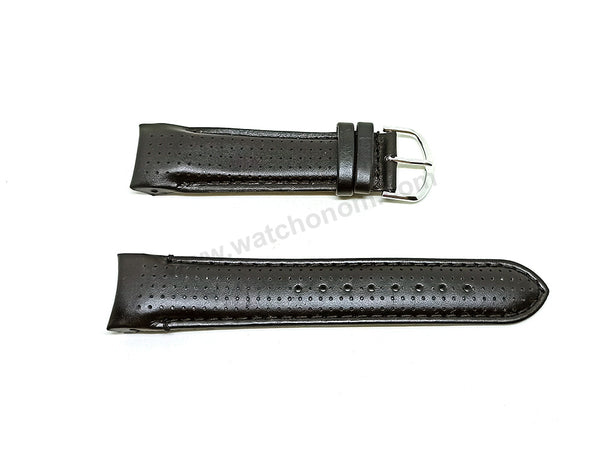 Compatible for Aviator AVW7770G , AVW8822G - 22mm Black Leather Replacement Curved End Replacement Military Watch Band / Strap