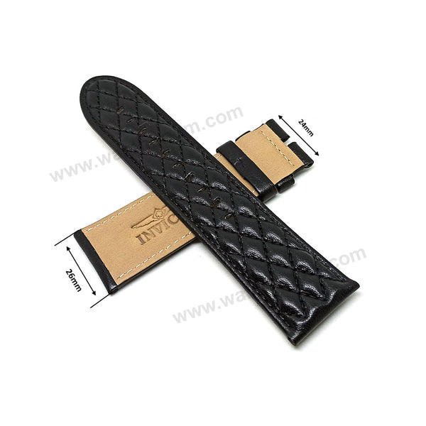 Fits/For Invicta S1 Rally 27920 , 27922 , 27923 , 27924 , 27925 , 27926 , 27927 , 27928 , 27929 - 26mm Black Leather Replacement Watch Band Strap Belt