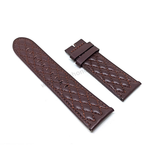 Fits/For Invicta NFL 45076 , 45077 - 26mm Brown Leather Replacement Watch Band Strap Belt
