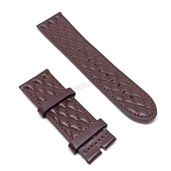 Fits/For Invicta NFL 45076 , 45077 - 26mm Brown Leather Replacement Watch Band Strap Belt