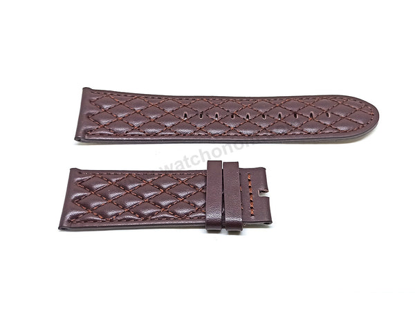 Fits/For Invicta NFL 45076 , 45077 - 26mm Brown Leather Replacement Watch Band Strap Belt