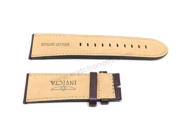Fits/For Invicta NFL 45076 , 45077 - 26mm Brown Leather Replacement Watch Band Strap Belt