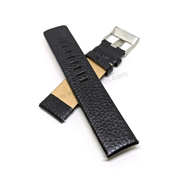 Fits/for Diesel DZ1632 , DZ1739 - 22mm Black Genuine Leather Replacement Watch Strap Band Belt