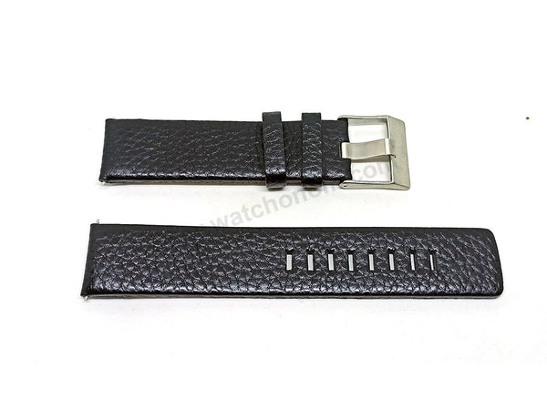 Fits/for Diesel DZ1632 , DZ1739 - 22mm Black Genuine Leather Replacement Watch Strap Band Belt
