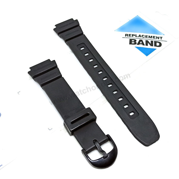 Fits/For Casio AE-1200WH , AE-1300WH , F-108WH , W-216H - 18mm Black Rubber Replacement Watch Band / Strap / Belt