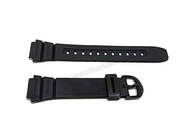 Fits/For Casio AE-1200WH , AE-1300WH , F-108WH , W-216H - 18mm Black Rubber Replacement Watch Band / Strap / Belt