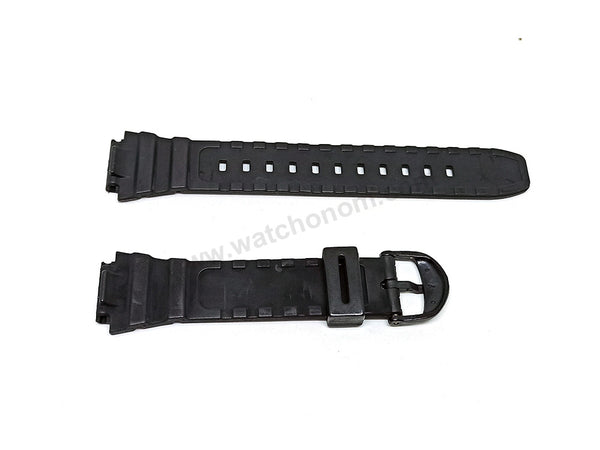 Fits/For Casio AE-1200WH , AE-1300WH , F-108WH , W-216H - 18mm Black Rubber Replacement Watch Band / Strap / Belt