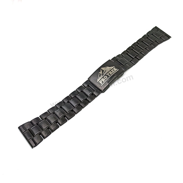 Fits/For Casio Protrek PRG-600 , PRG-600Y , PRG-650Y , PRW-6600 - Black Stainless Steel - Metal Replacement Watch Bracelet Band Strap Belt