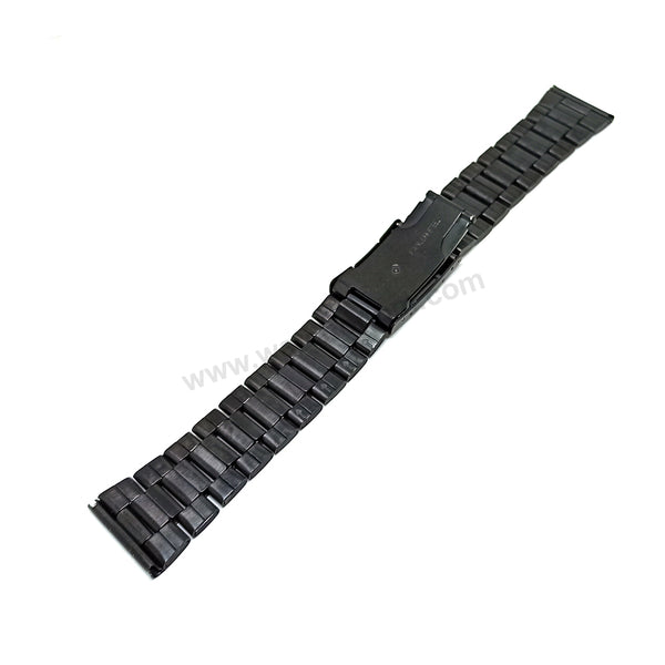 Fits/For Casio Protrek PRG-600 , PRG-600Y , PRG-650Y , PRW-6600 - Black Stainless Steel - Metal Replacement Watch Bracelet Band Strap Belt