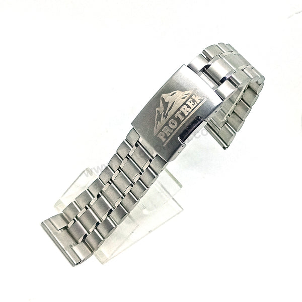 Fits/For Casio Pro Trek PRG-600 , PRG-600Y , PRG-650Y , PRW-6600 - Silver Colour Stainless Steel - Metal Replacement Watch Bracelet Band Strap Belt