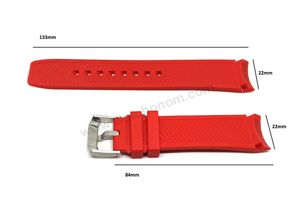 Fits/For Tag Heuer Formula 1 Chronograph CAZ101AN - 22mm Red Rubber FT8055 Replacement Watch Band Strap Belt