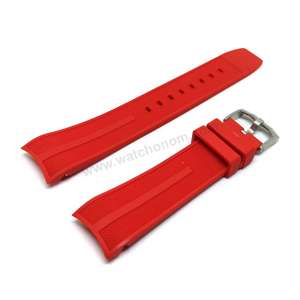 Fits/For Tag Heuer Formula 1 Chronograph CAZ101AN - 22mm Red Rubber FT8055 Replacement Watch Band Strap Belt