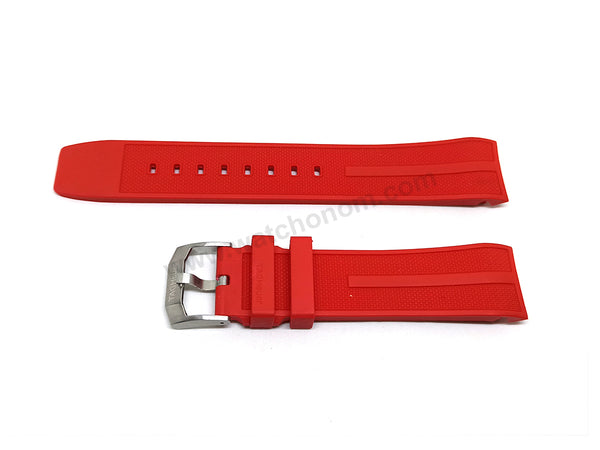 Fits/For Tag Heuer Formula 1 Chronograph CAZ101AN - 22mm Red Rubber FT8055 Replacement Watch Band Strap Belt