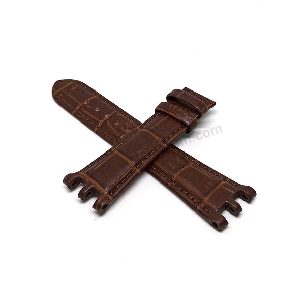 Fits/For Versace V-Race 29C , 29Q - 22mm Brown Genuine Leather Replacement Watch Band Strap Belt